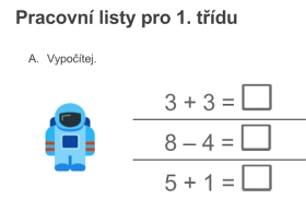 Pracovní listy pro 1. třídu