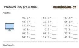 Pracovní listy pro 3. třídu