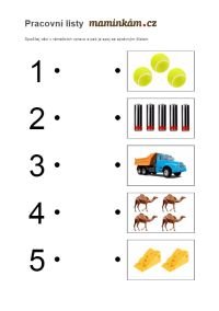 Pracovní listy pro předškoláky - počítání do 5 - spoj čísla s rámečkem