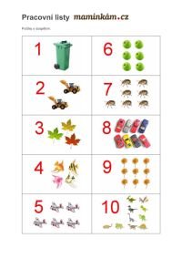 Pracovní listy - počítání do 10 - počítej s dospělým