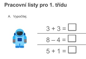 Pracovní listy pro 1. třídu
