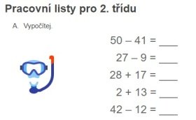 Pracovní listy pro 2. třídu