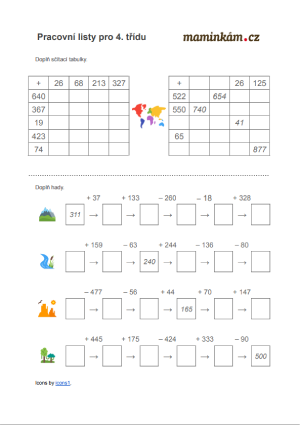 Pracovní listy 4. třída - matematika - opakování sčítání a odčítání do 1000 III.png