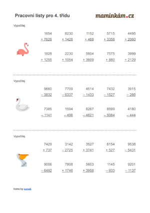 Pracovní listy 4. třída - matematika - sčítání a odčítání max. čtyřciferných čísel I.png