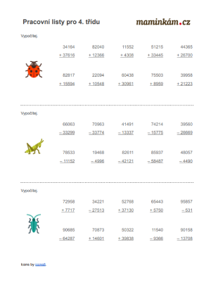 Pracovní listy 4. třída - matematika - sčítání a odčítání max. pěticiferných čísel I.png