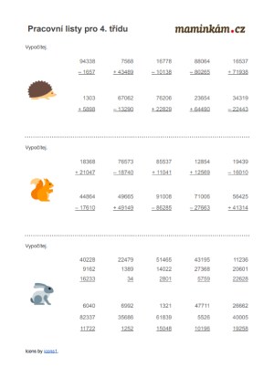 Pracovní listy 4. třída - matematika - sčítání a odčítání max. pěticiferných čísel II.png