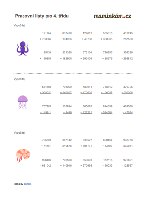 Pracovní listy 4. třída - matematika - sčítání a odčítání max. šesticiferných čísel I.png